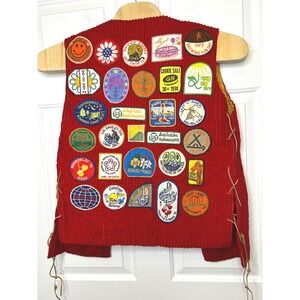 Vintage 70s Girl Scout Cadette Vest with patches